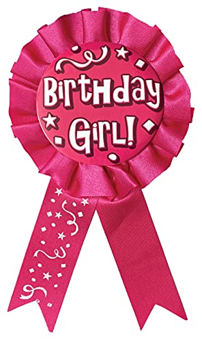 Birthday Girl Award Ribbon - 3.75" x 6.5" Satin Ribbon