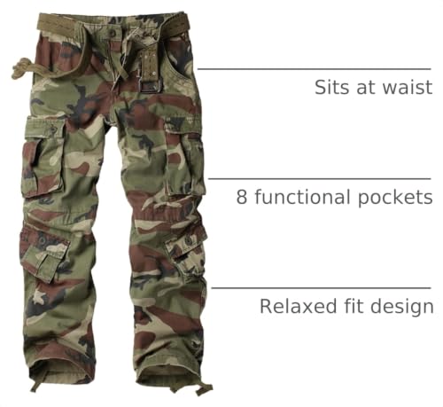 Men's Fleece Lined Outdoor Hiking Cargo Work Pants Casual Ski Ripstop