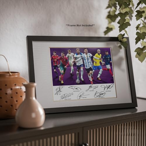 Cristiano Ronaldo, Lionel Messi & Neymar Jr Signed Photo - 8x10 Wall Art