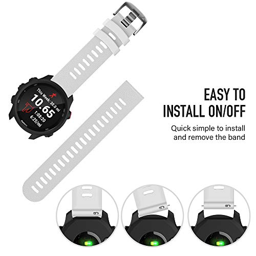 Silicone Replacement Strap for Galaxy Watch 4/5 & Garmin - White