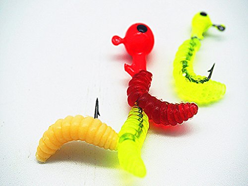 Artificial Fishing Waxworm Lure Baits - Cream, 100pcs