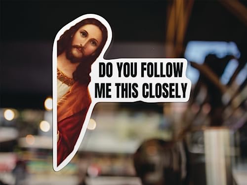 Funny Jesus Bumper Sticker - 5.5" x 4.8" Vinyl Decal