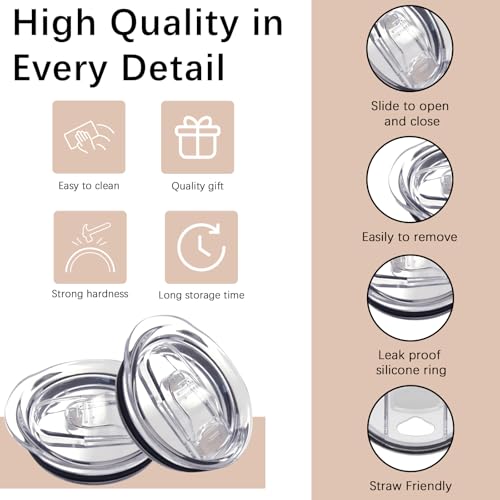 12 Pcs 20 oz Skinny Tumbler Lids Replacement Splash-Guard Sliding 2.64" Mouth ORJ