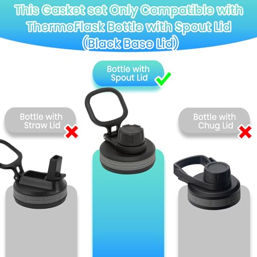 Silicone Replacement Gaskets for Spout Lid Water Bottles, 3-Pack