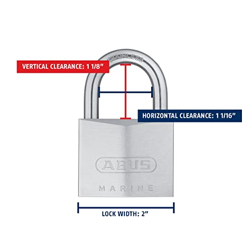 ABUS 75IB/50 KD Marine Grade Chrome Plated Brass Padlock, Stainless Steel Shackle, Keyed Different