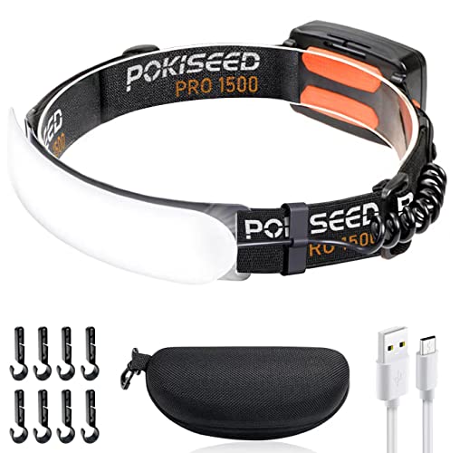 Rechargeable LED Headlamp - 1500 Lumens, 230° Wide Beam, Waterproof