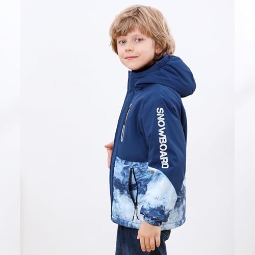 Winsjoin Girls' Waterproof Winter Ski Jacket with Fleece L lining, Hooded Snow Coat for Outdoors