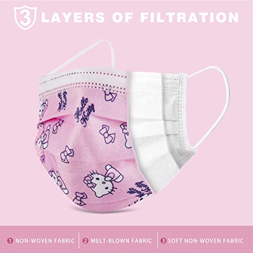 50PCS Kids Face Mask Safty Breathable Fabric for Girls and Boys