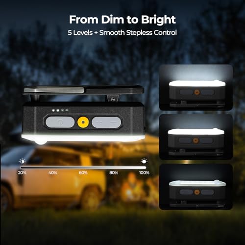 BougeRV AL01 Movable Area Light Lantern, 3200mAh USB-C Rechargeable, 5 Brightness Modes