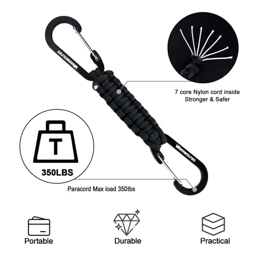 Paracord Keychain with Carabiner - 3 Pack Adventure