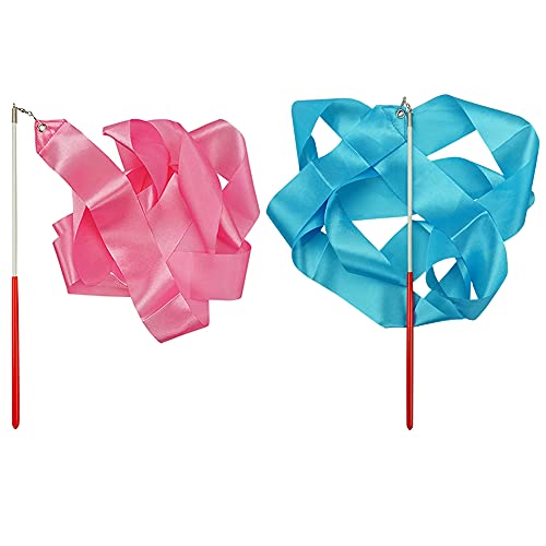 Rhythmic Gymnastics Wand Set - Blue & Pink Dance Streamers