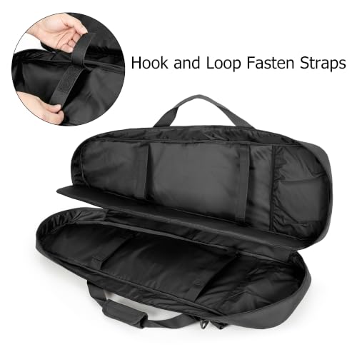 DSLEAF 28-Inch Double Short Barrel Rifle Case Black Soft Tactical Gun Bag Backpack