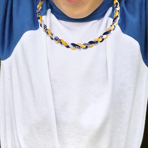18-Inch Baseball Necklace for Boys - Navy, Yellow & White