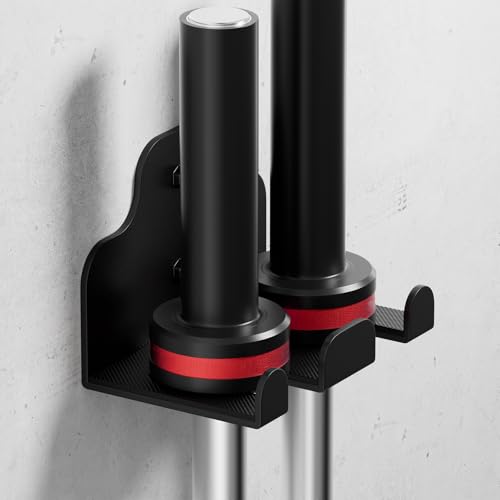 XZHXFX Black Wall Mount Barbell Holder - 2 Hooks for Standard & Olympic Bars