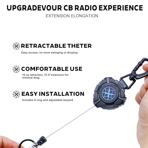 AGTIAAI Gradient Blue 2Pcs Retractable CB Radio Mic Holder Tether for Truck