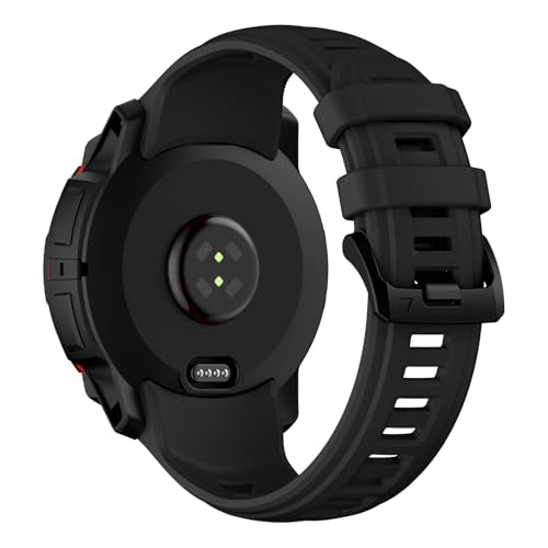 EIHAIHIS Silicone Replacement Band for Garmin Instinct 3 Solar 45mm - Black, 22mm