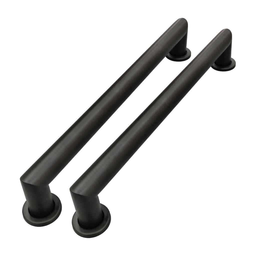 Handicap Grab Bars, Right Angle 2 Pack 18 Inch Shower Grab Bar for Seniors, 304 Stainless Steel ADA Grab Bars for Bathtubs and Showers, Safety Shower Handles for Elderly, Disabled (Matte Black)