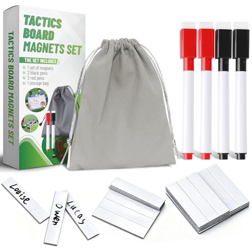 Baseball Lineup Board Magnets Set - 40 Pcs with Markers & Bag