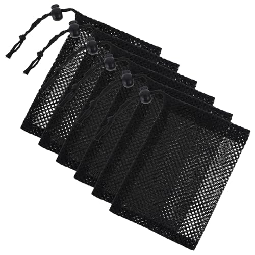 6 Pack Small Mesh Drawstring Bags - 6 x 4 Inch Nylon Storage