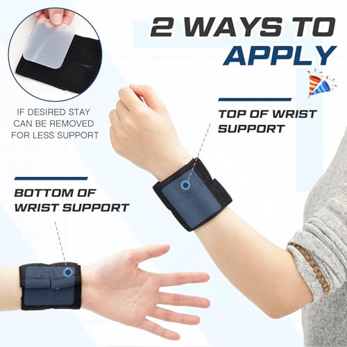 4 Pack Black Wrist Brace for Cheerleading and Tumbling - Adjustable Support (ShinyRelief)
