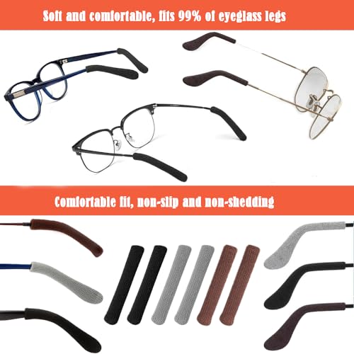 Glasses Ear Cushion, Eyeglasses Temple Tips Sleeve Protectors, Eyeglass Ears Behind Guards Ends Arm Covers