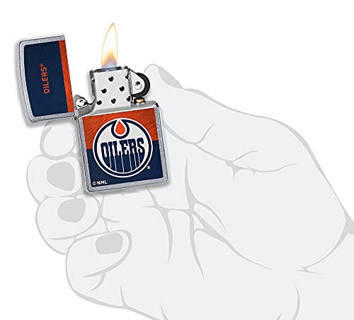 Edmonton Oilers Zippo Pocket Lighter - Street Chrome