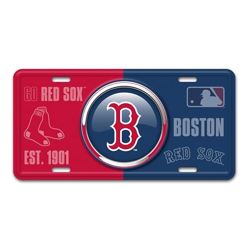 Boston Red Sox Embossed Metal License Plate - Recycled Aluminum