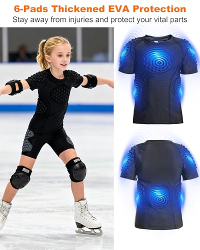 Youth Boys Impact-Resistant Football Rib Protector Chest Guard for Sports