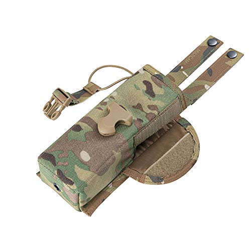 Multicam Tactical Radio Holster Pouch - Molle Adjustable Walkie Talkie Carrier