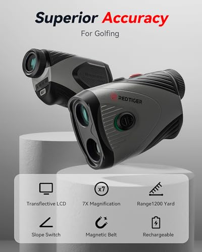 Golf Range Finder - 1200 Yards, 7X Magnification, Slope Tech