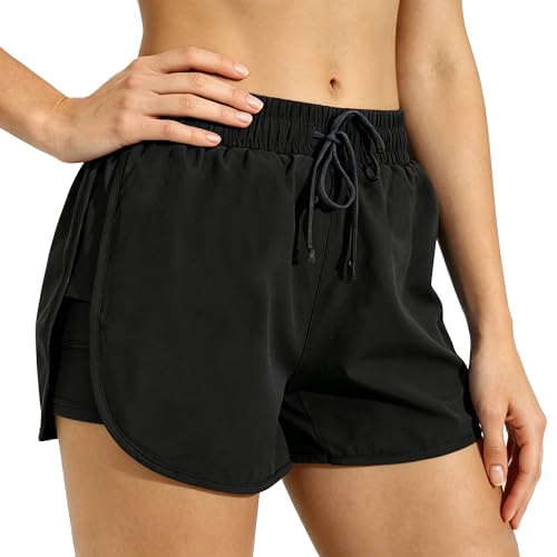 Women Running Shorts Quick Dry Workout Gym High Waist 2 in 1 Athletic