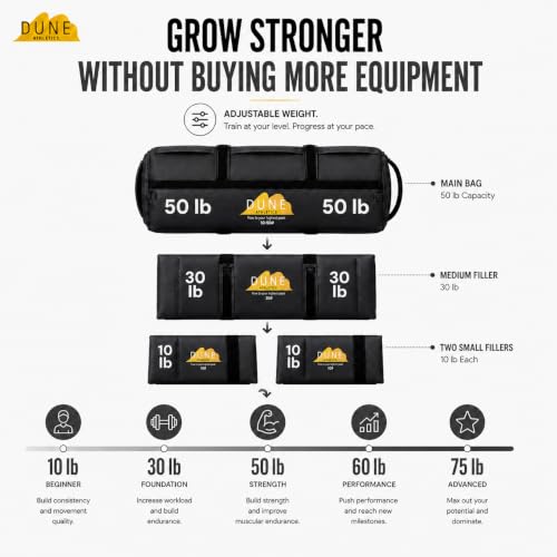 Sandbags for Working Out - Unfilled Small (10-50 lbs) Dark Gray