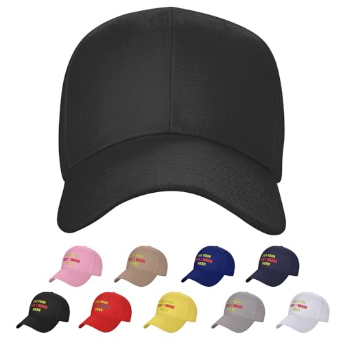 Personalized Adjustable Baseball Cap with Team Logo - Black