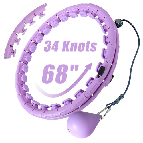 Weighted Workout Hoop for Adults - Smart Exercise Ring - 34 Links Purple