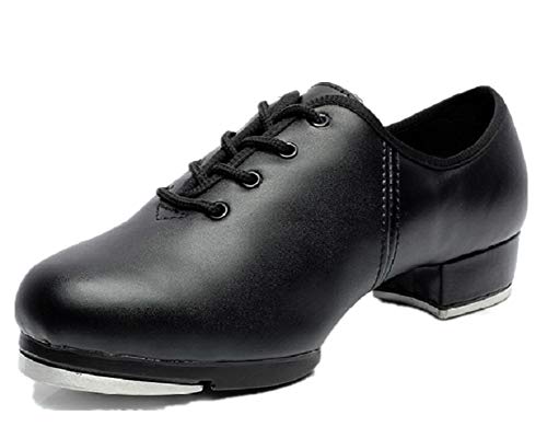 BeiBestCoat Synthetic Men’s Tap Shoes Oxford Black 13 / Ergonomic Dance Footwear