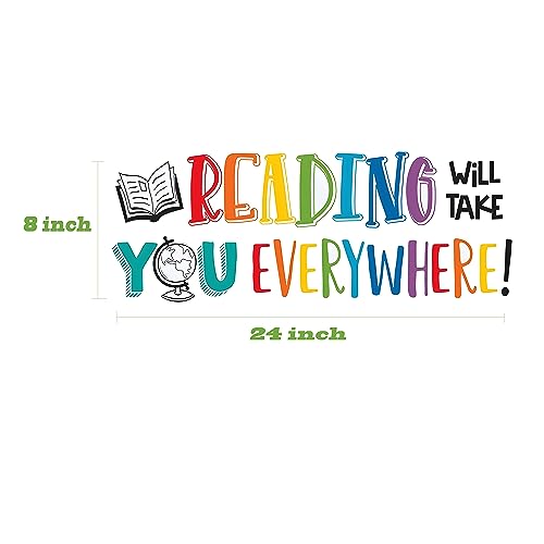 Finduat Reading Will Take You Everywhere Motivational Wall Decal - Nursery & Classroom Decor