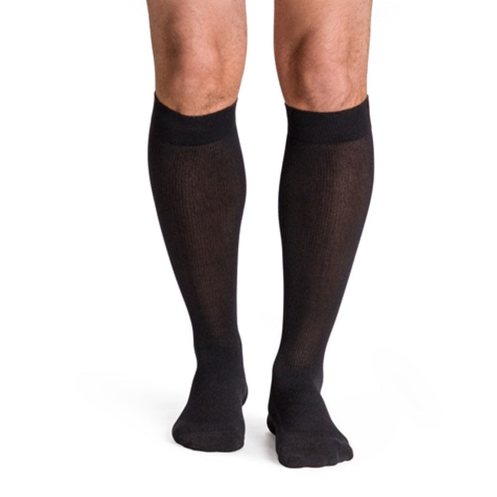 SIGVARIS Unisex DYNAVEN Cushioned Calf Compression Socks, 15-20mmHg, XL - Extra Large Long, Black