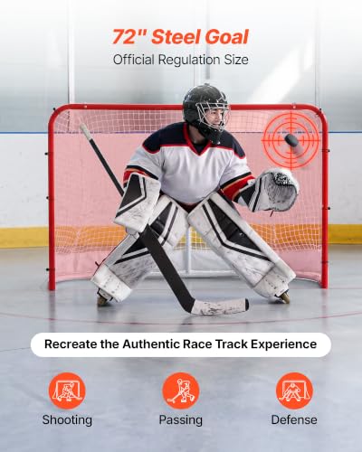 Heavy-Duty Steel Street Hockey Goal - 72" x 48"