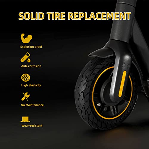 LEFELWEL Black Solid Rubber Tire 10x2.5 Inch for Ninebot Segway MAX G30 G30P G30LP - 2PCS