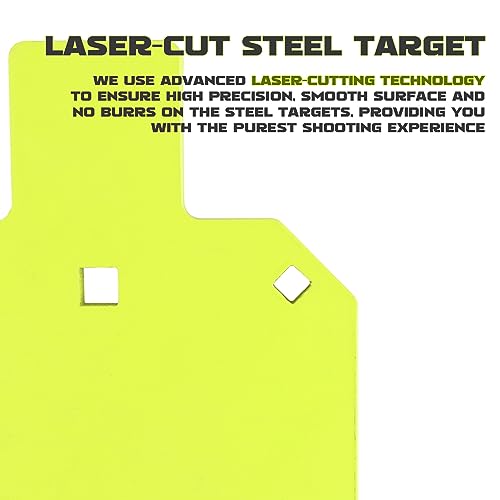 Highwild 7x12in Neon AR500 Steel Shooting Target - F- Torso Version