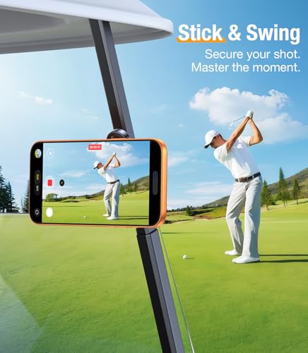 Magnetic Golf Cart Phone Holder - Strong Magnets, Black