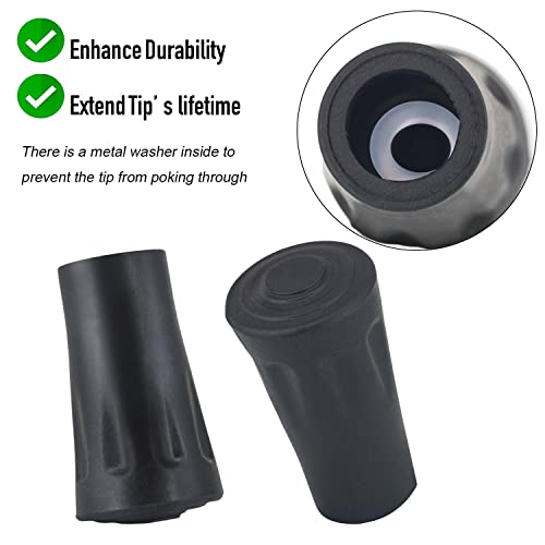 Replacement Rubber Tips for Hiking Poles - Set of 6