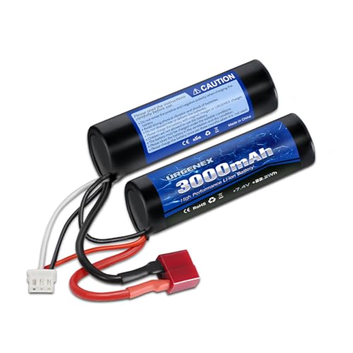 3000mAh 7.4V Nunchuck Airsoft Battery with Dean-Style T Plug