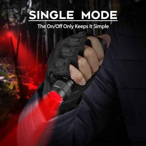 ULTRAFIRE Red LED Flashlight, 10W Single Mode Red Light Flashlight for Night, High Power Small Red Night Light for Astronomy, Aviation, Hunting, Night Observation WF-501R PRO