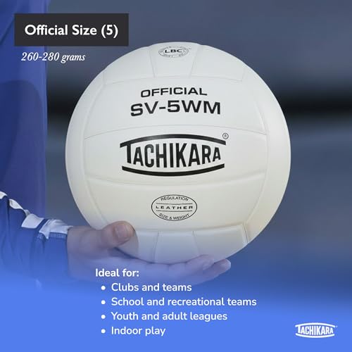 Tachikara Full Grain Leather Volleyball Collegiate Blue/White/Silver - NFHS Approved