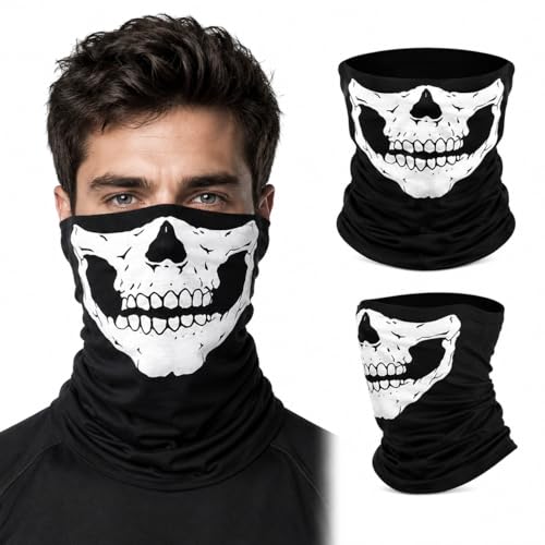 Skull Balaclava Mask Set - 4Pcs Black Gator Masks for Outdoor Sports