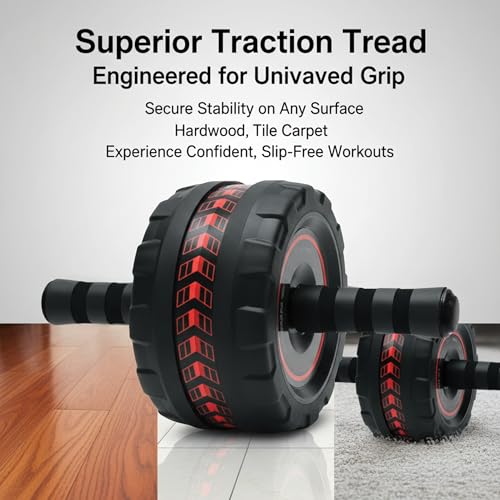 Ab Roller Wheel with Knee Pad - Core Strength Trainer Red