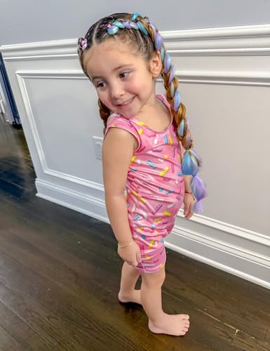 Gymnastics Leotard for Girls 2-9Y with Shorts - Rainbow Candy