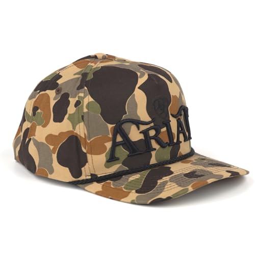 Ariat Men's Camo Embroidered Logo Rope Detail Baseball Cap