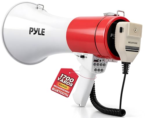 50W Portable Megaphone Bullhorn with Bluetooth - Red